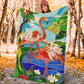 Flamingo Love Beautiful Life Flannel Blanket For Cozy Bedroom Sofa Decor