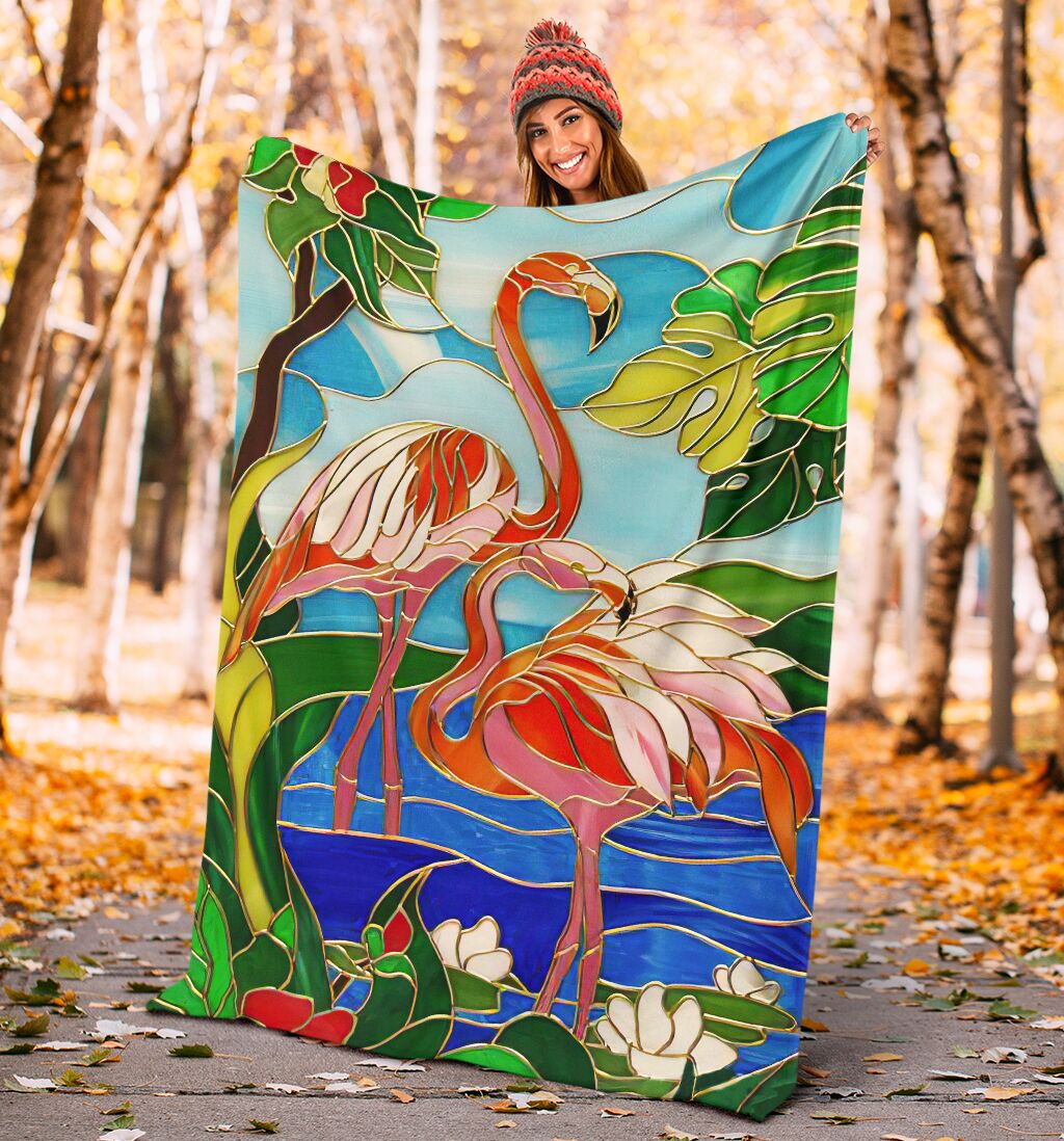 Flamingo Love Beautiful Life Flannel Blanket For Cozy Bedroom Sofa Decor