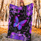 Breast Cancer Awareness Butterfly Flannel Blanket For Cozy Bedroom Sofa Decor