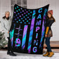Camping American Flag Flannel Blanket For Cozy Bedroom Sofa Decor