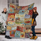 Sewing Handcrafted With Love Flannel Blanket For Cozy Bedroom Sofa Decor
