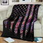 Mermaid Scales American Flag Flannel Blanket For Cozy Bedroom Sofa Decor