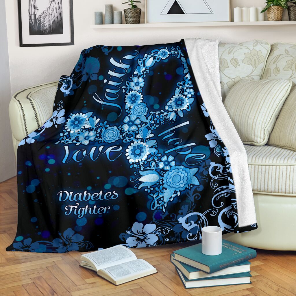 Diabetes Awareness Flannel Blanket For Cozy Bedroom Sofa Decor