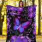 Fibromyalgia Awareness Butterfly Flannel Blanket For Cozy Bedroom Sofa Decor