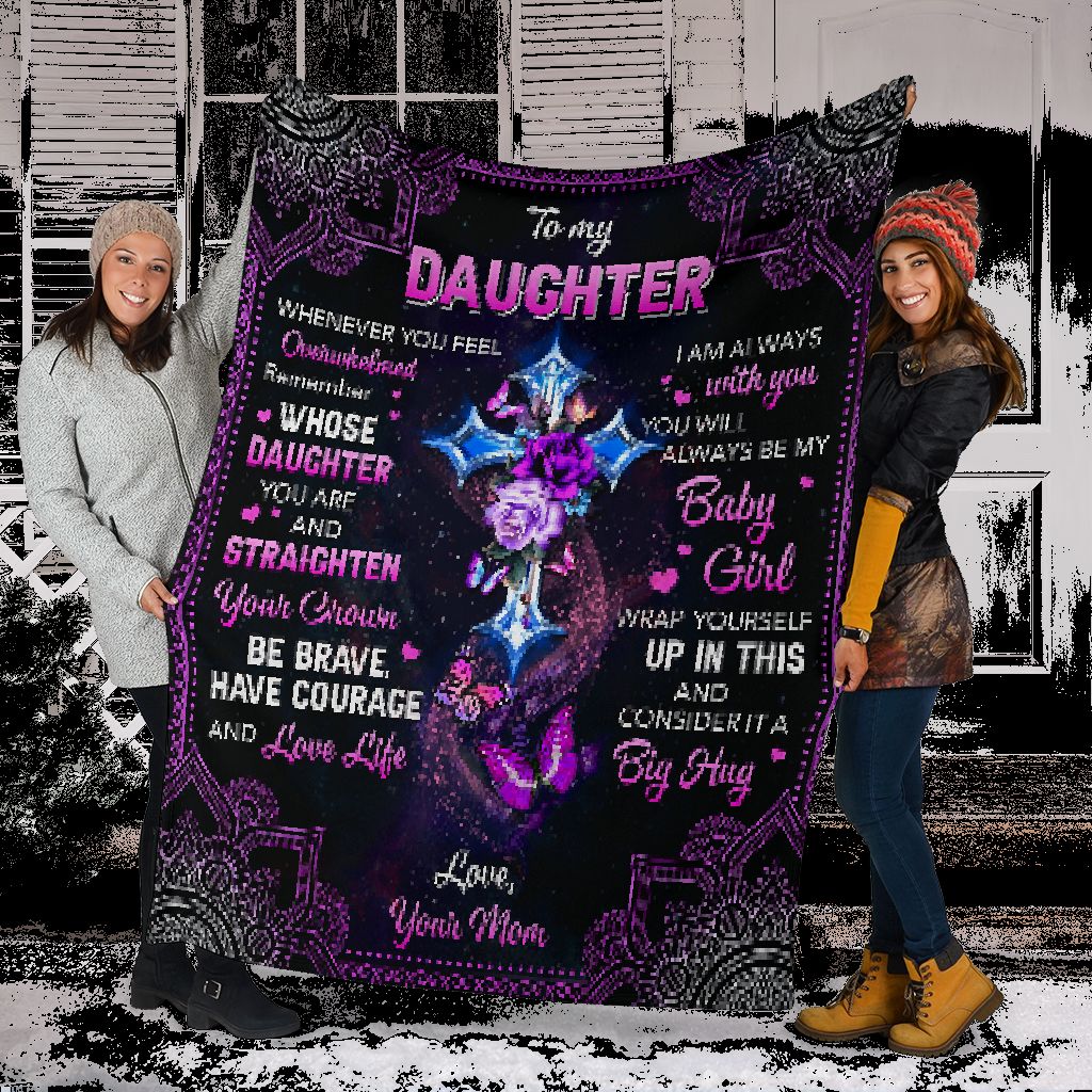 Butterfly To My Daughter Christian Flannel Blanket For Cozy Bedroom Sofa Decor
