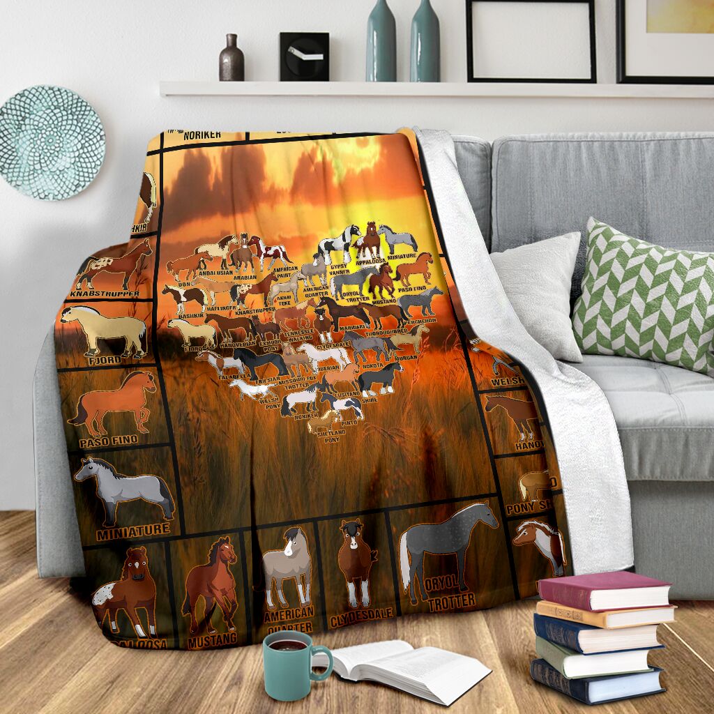 Horse I Love Horses Flannel Blanket For Cozy Bedroom Sofa Decor