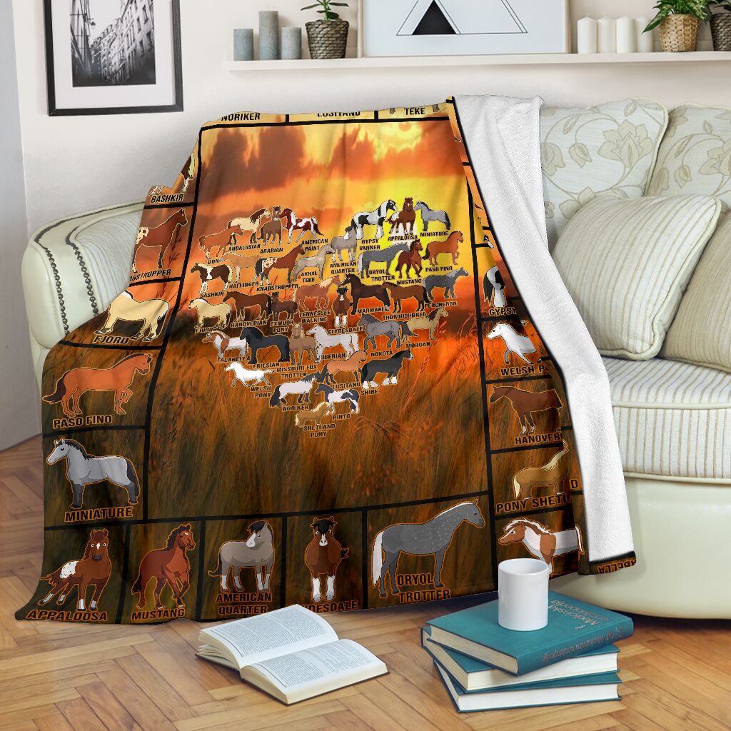 Horse I Love Horses Flannel Blanket For Cozy Bedroom Sofa Decor