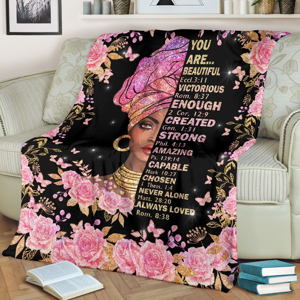 Black Woman God Says You Are African American Flannel Blanket For Cozy Bedroom Sofa Decor