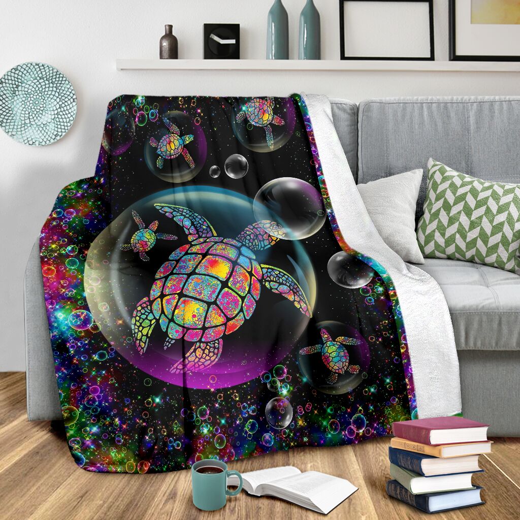 Turtle Lovers Turtle Playing Flannel Blanket For Cozy Bedroom Sofa Decor