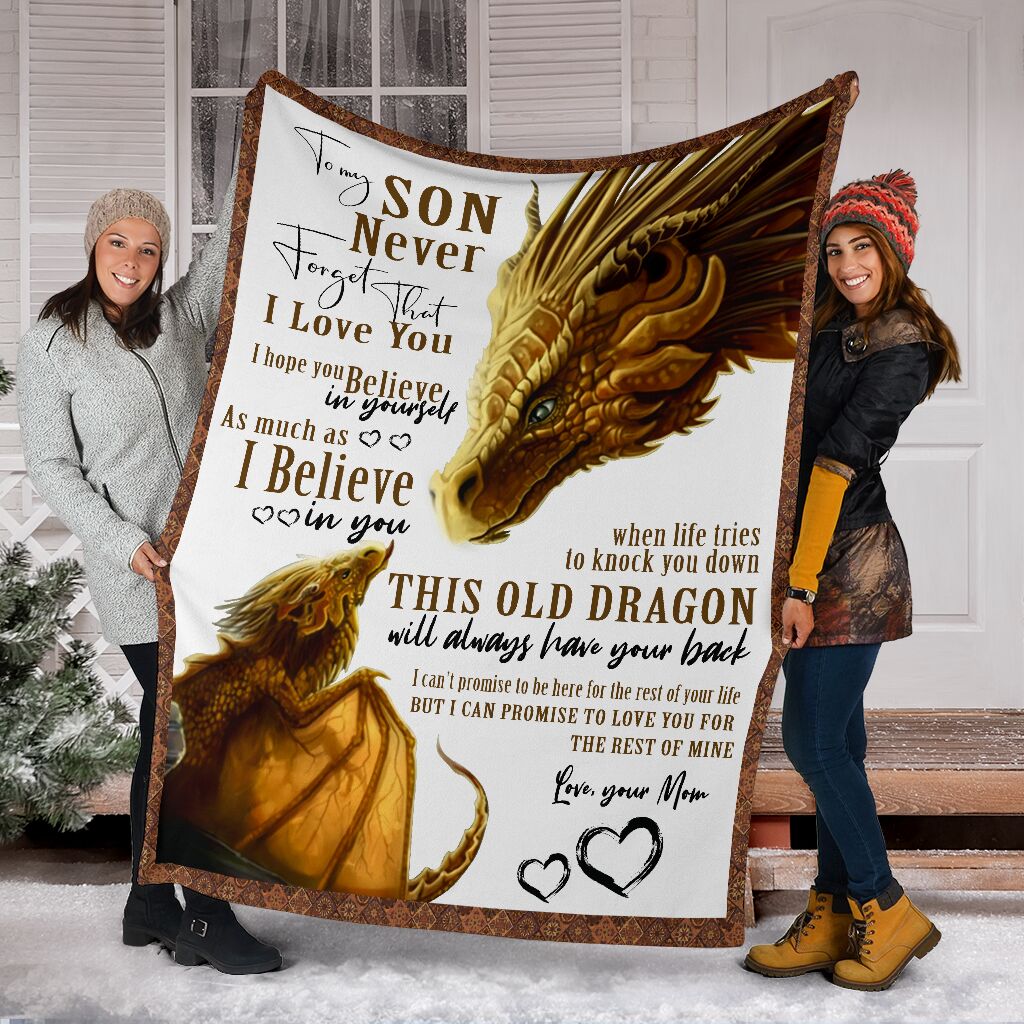 Dragon To My Son Love Life Flannel Blanket For Cozy Bedroom Sofa Decor