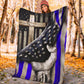 Police Blue Line Flag Flannel Blanket For Cozy Bedroom Sofa Decor