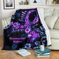 Flower Faith Hope Love Fibromyalgia Awareness Flannel Blanket For Cozy Bedroom Sofa Decor