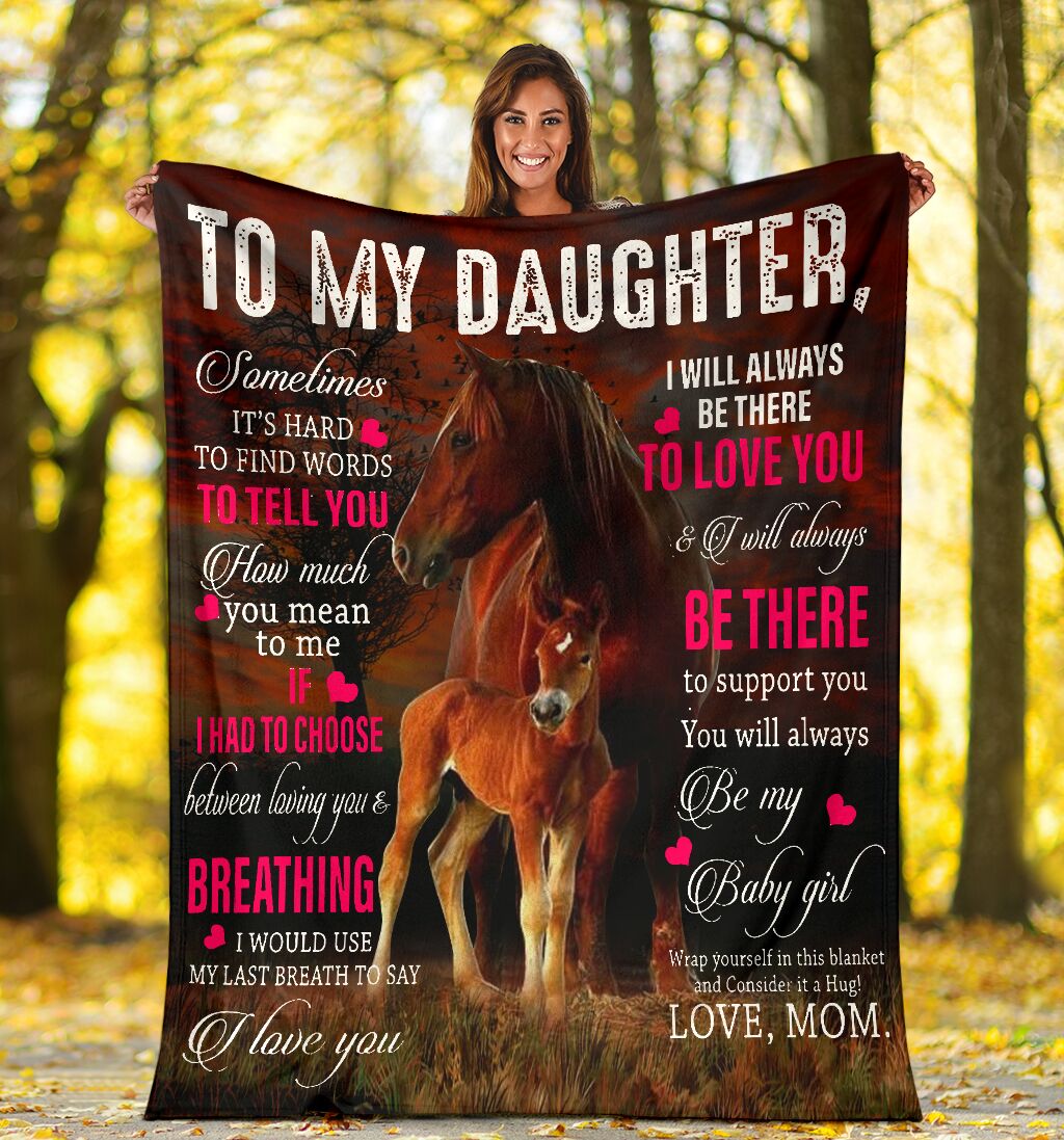 Horse Daughter Gift Flannel Blanket For Cozy Bedroom Sofa Decor