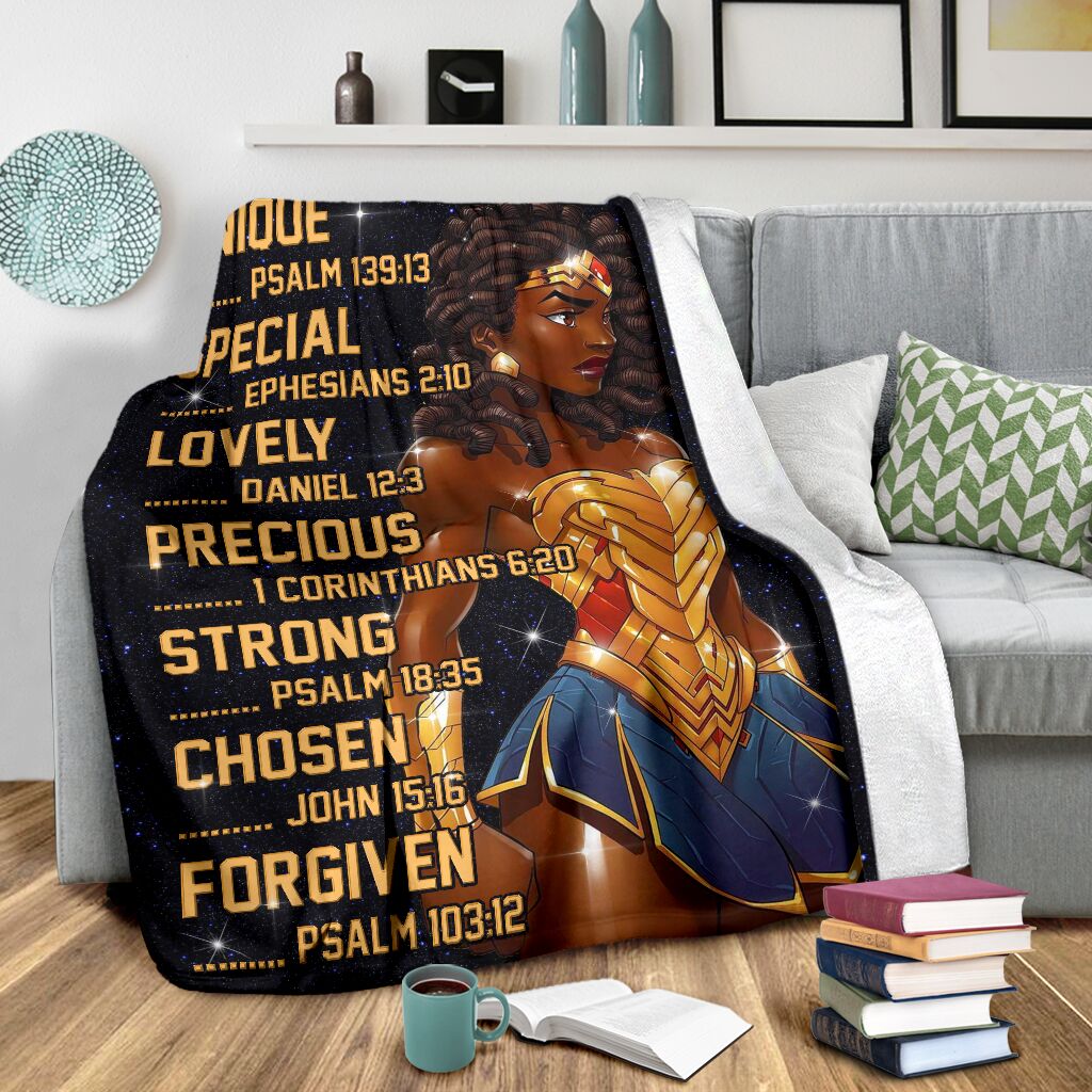 Black Girl God Says You Are African American Flannel Blanket For Cozy Bedroom Sofa Decor
