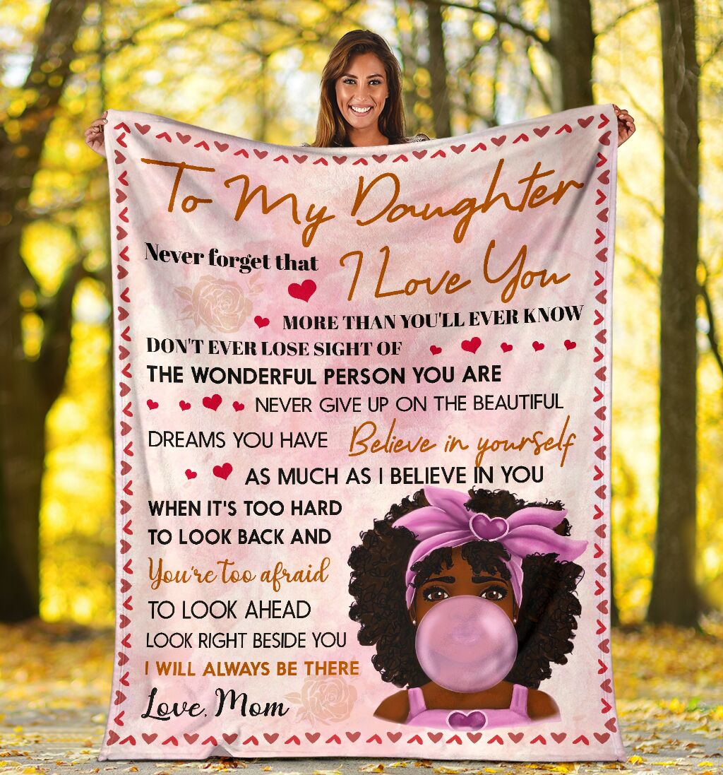 Black Girl To My Daughter African American Lovely Flannel Blanket For Cozy Bedroom Sofa Decor