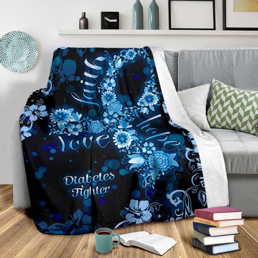 Diabetes Awareness Flannel Blanket For Cozy Bedroom Sofa Decor