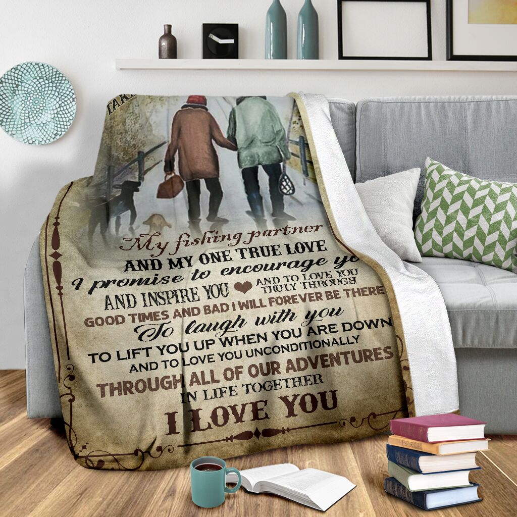 Fishing I Take You To Be My Best Friend Flannel Blanket For Cozy Bedroom Sofa Decor