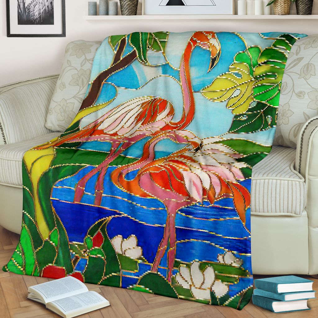 Flamingo Love Beautiful Life Flannel Blanket For Cozy Bedroom Sofa Decor