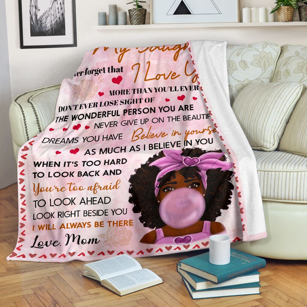 Black Girl To My Daughter African American Flannel Blanket For Cozy Bedroom Sofa Decor