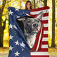 Pitbull Opened American Flag Flannel Blanket For Cozy Bedroom Sofa Decor