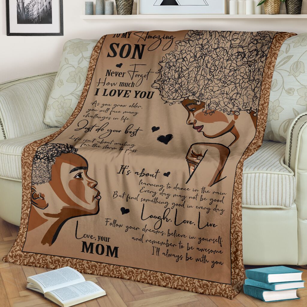 Africa To My Son African American Flannel Blanket For Cozy Bedroom Sofa Decor
