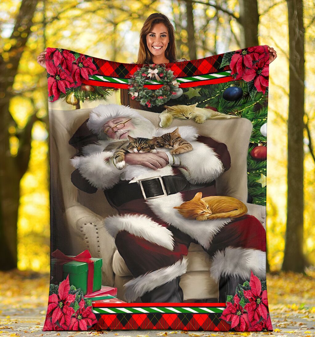 Cat All I Want For Christmas Is A Nap Flannel Blanket For Cozy Bedroom Sofa Decor