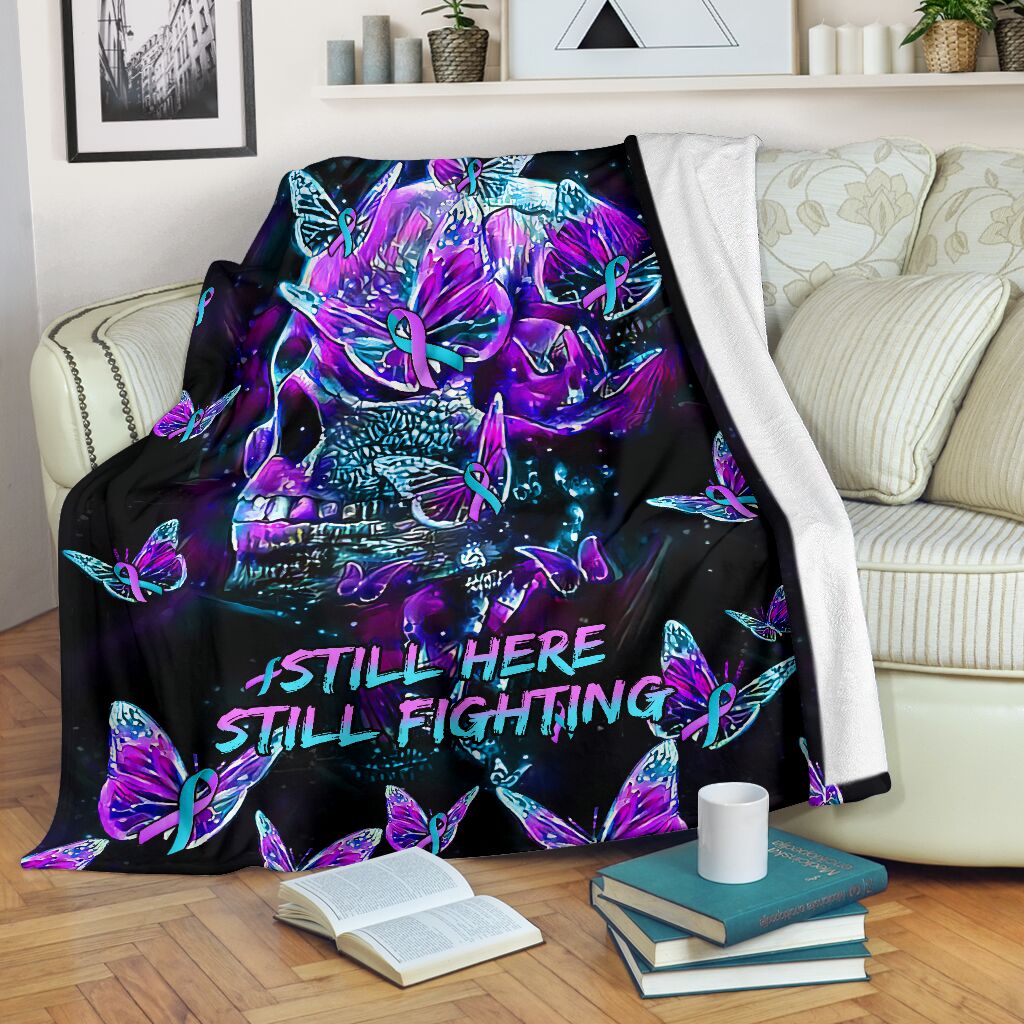 Hope Awareness Butterfly Flannel Blanket For Cozy Bedroom Sofa Decor