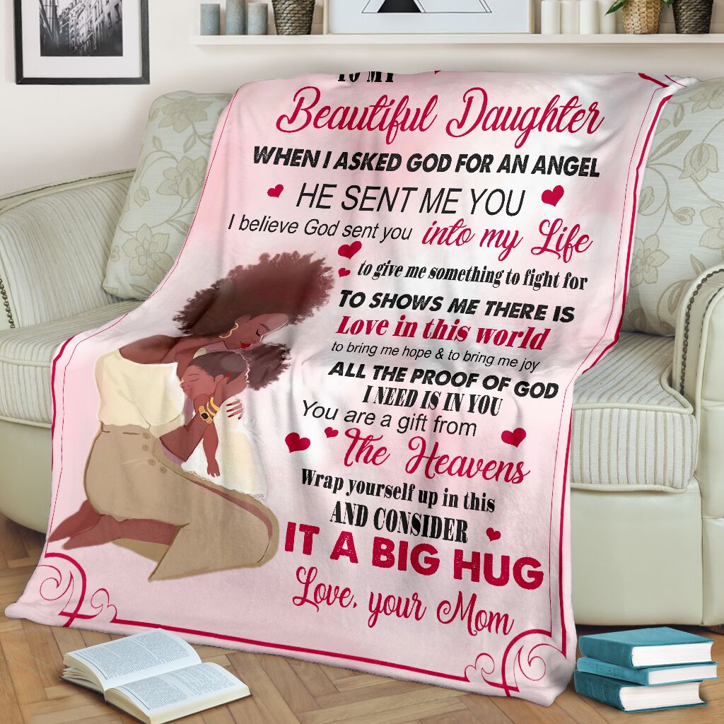 African American I Asked God For A Best Friend Flannel Blanket For Cozy Bedroom Sofa Decor