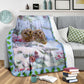 Owl Christmas Snow Flannel Blanket For Cozy Bedroom Sofa Decor