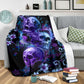 Skull Faith Hope Love Tropical Floral Flannel Blanket For Cozy Bedroom Sofa Decor