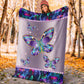 Butterfly Metal Pattern Flannel Blanket For Cozy Bedroom Sofa Decor