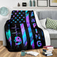 Camping American Flag Flannel Blanket For Cozy Bedroom Sofa Decor