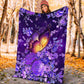 Butterfly With Purple Flowers Flannel Blanket For Cozy Bedroom Sofa Decor