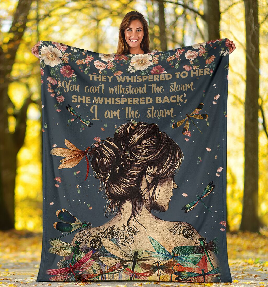 Dragonfly Girl Dragonfly I'm The Storm Flannel Blanket For Cozy Bedroom Sofa Decor