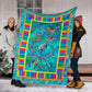 Colorful Turtle Lover Flannel Blanket For Cozy Bedroom Sofa Decor