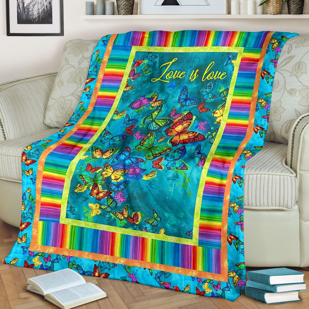 LGBT Love Is Love Support Color Flannel Blanket For Cozy Bedroom Sofa Decor