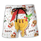Christmas Hippie Santa Beach Shorts For Tropical Holidays And Easy Warm Weather Wear