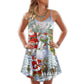 Christmas Santa Snowman Elf So Happy Art Style V-Neck Sleeveless Cami Dress For Festive Events And Casual Summer Styling