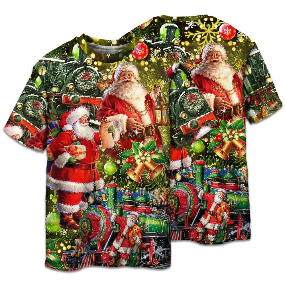 Santa Christmas Gift Delivery Short Sleeve Pajamas Set For Festive Sleepovers And Family Photos