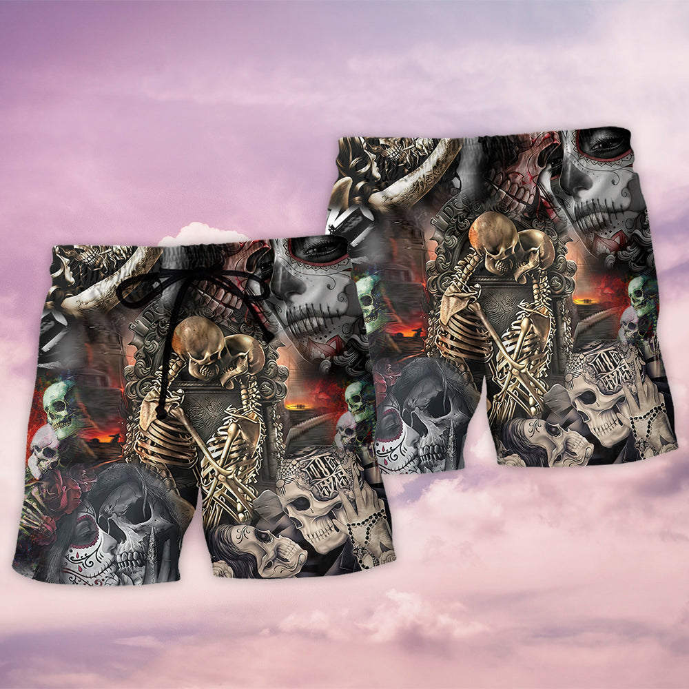 Skull Beach Shorts For Coastal Adventures, Sunny Day Adventures, And Thoughtful Gift Giving