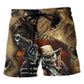 Skull Grumpy Old Man Quote Beach Shorts Pattern View For Bold Warm Weather Outfits