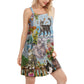 Cat Loves Home And Loves V-Neck Sleeveless Cami Dress For Travel And Comfortable Summer Styling