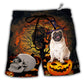 Halloween Pug My Lovely Dog Hawaiian Print Beach Shorts For Striking Resort Looks