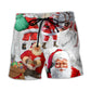 Santa Christmas Beach Shorts For Holiday Cruises And Leisure And Relaxation