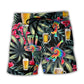 Beer Disc Golf Tie Dye Beach Shorts Artwork Detail For Casual Warm Weather Outfits