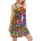 Hippie Patriotic Celebration V-Neck Sleeveless Cami Dress For Music Festivals And Thoughtful Boho Gifting