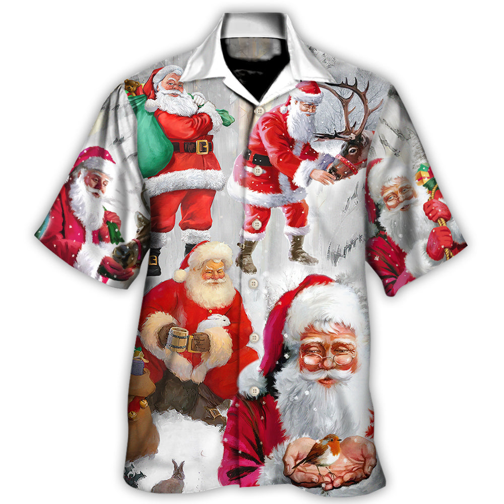 Funny Christmas Santa Story Hawaiian Shirt For Summer Vacation And Beach Travel
