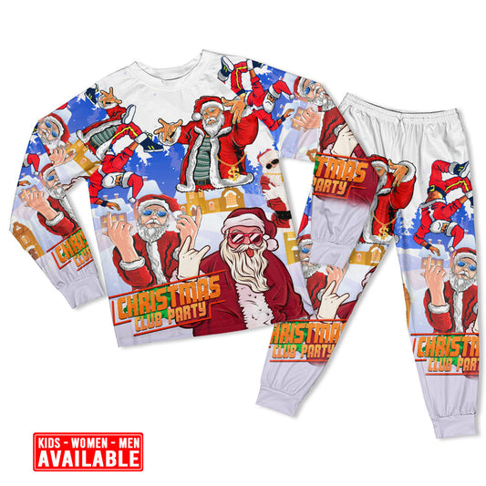 Dancing Santa Christmas Long Sleeve Pajamas Set For Festive Sleepovers And Family Photos