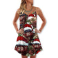 D20 Witch Dice Christmas Vibe V-Neck Sleeveless Cami Dress For Festivals Travel And Relaxed Casual Summer Wear