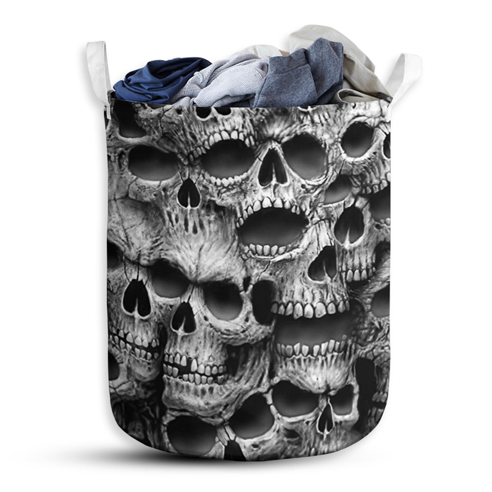 Small Size Skull No Fear No Pain Laundry Basket For Bathroom Bedroom Storage